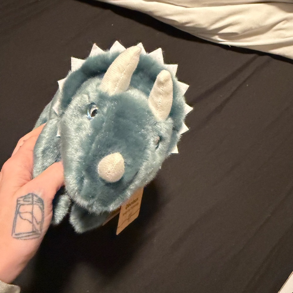 Demdaco Teal and Gray Dinosaur Plush- NWT - Picture 3 of 8